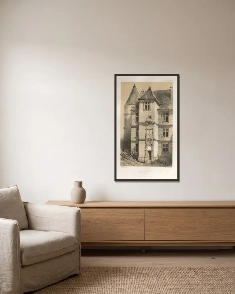 Schloss Folin (Yonne) von Victor Petit gerahmt an einer Wand