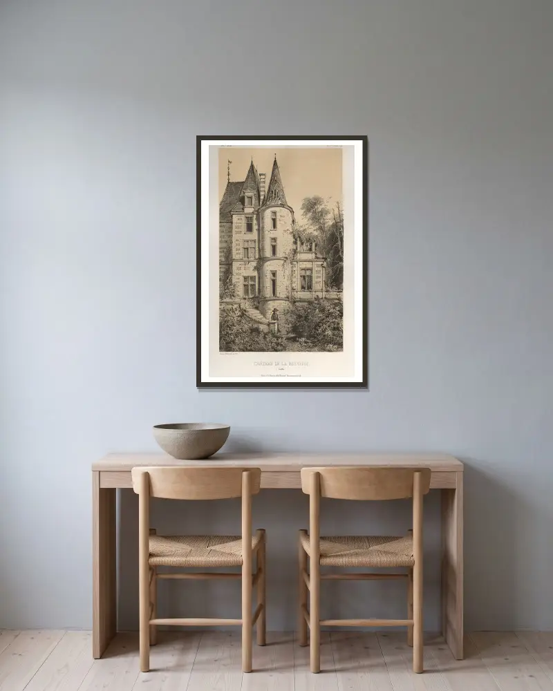 Chateau De La Bouverie (Sarthe) av Victor Petit inramad på en vägg