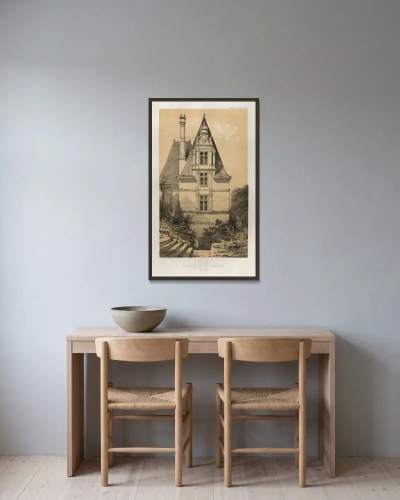 Château de la Rancière (Maine-et-Loire) von Victor Petit gerahmt an einer Wand