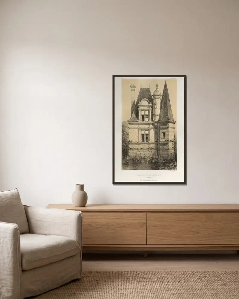 Château De La Sauloye (Mayenne) av Victor Petit inramad på en vägg
