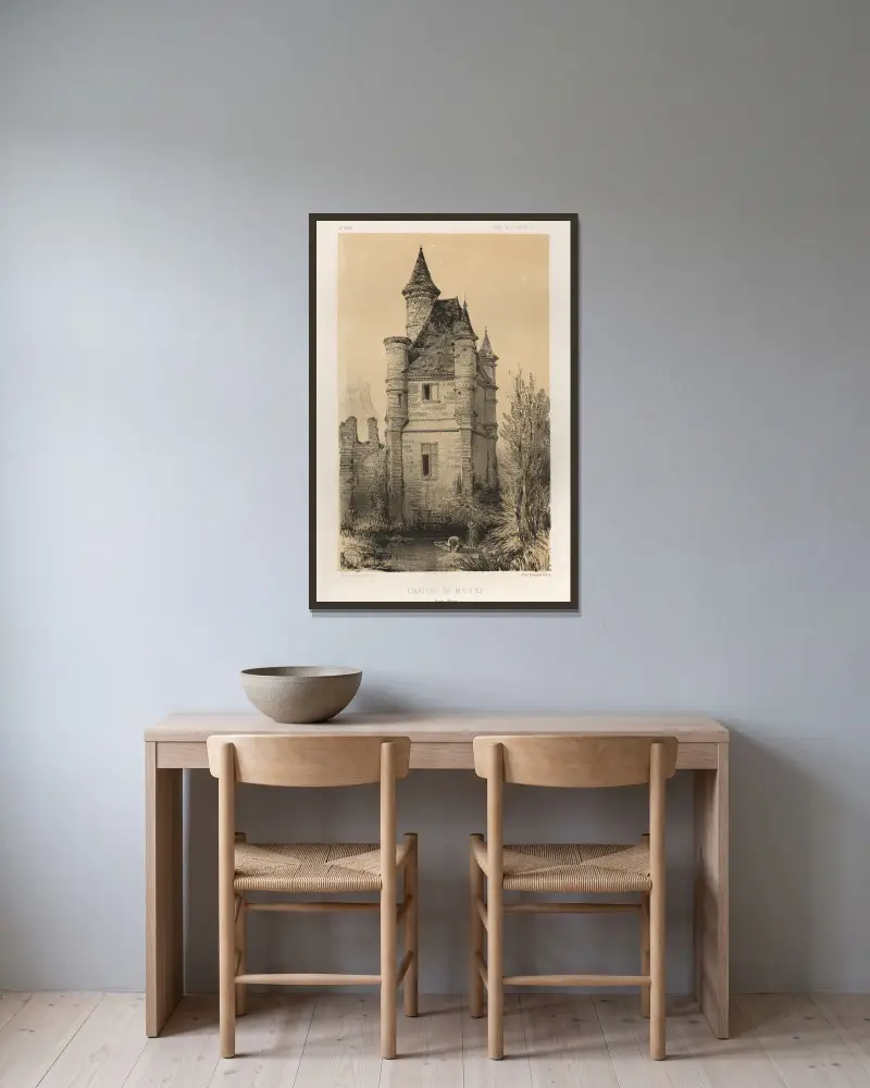 Chateau De Maulny (Haute-Marne) av Victor Petit inramad på en vägg