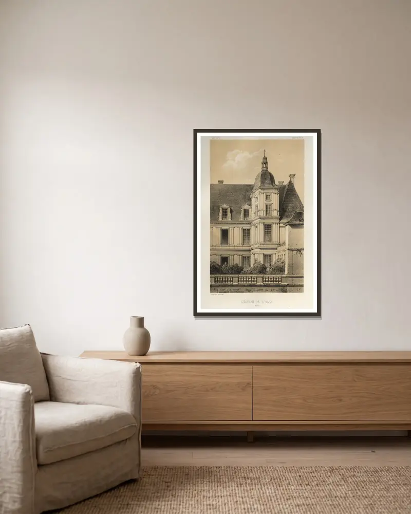 Schloss Tanlay (Yonne) von Victor Petit gerahmt an einer Wand