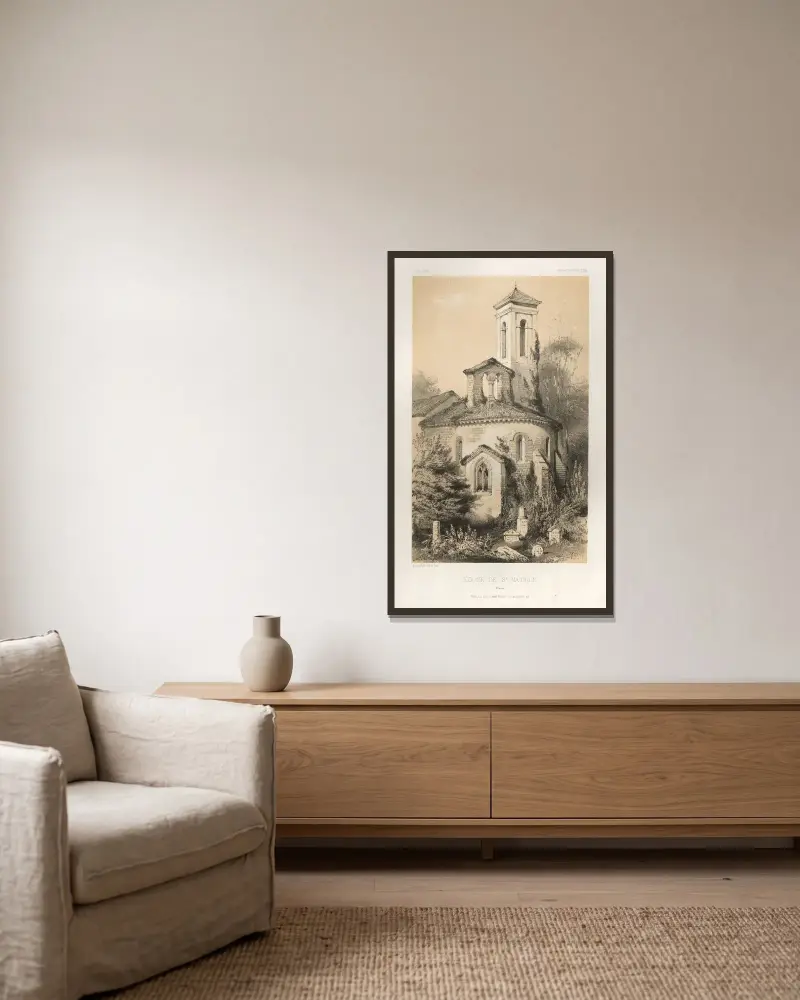 Kirche Saint-Maurice (Vienne) von Victor Petit gerahmt an einer Wand