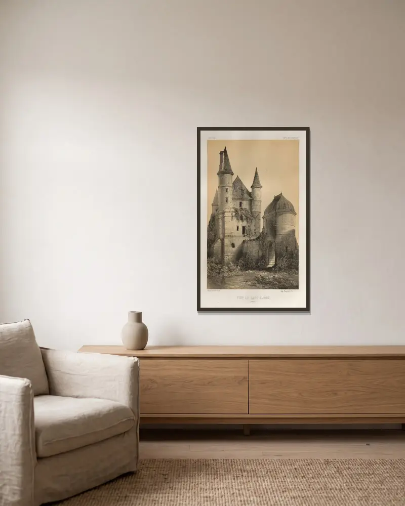 Lehensgut Sart-l’Abbé (Aisne) von Victor Petit gerahmt an einer Wand