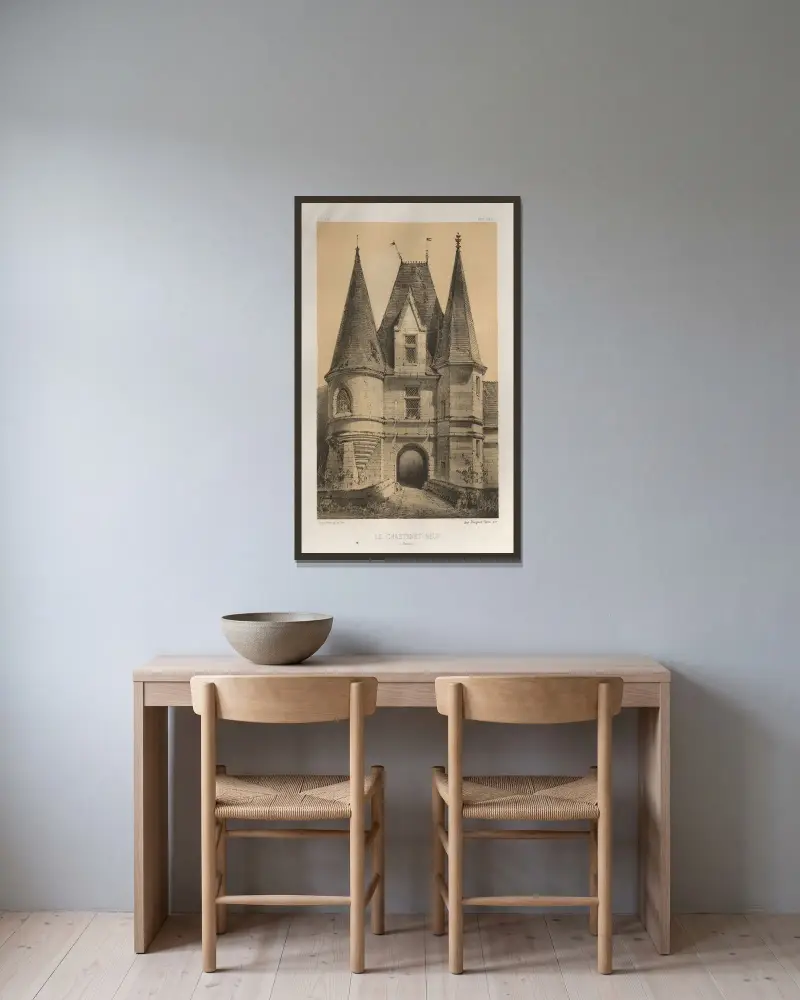 Le ChasteLet-Neuf (Corrèze) von Victor Petit gerahmt an einer Wand