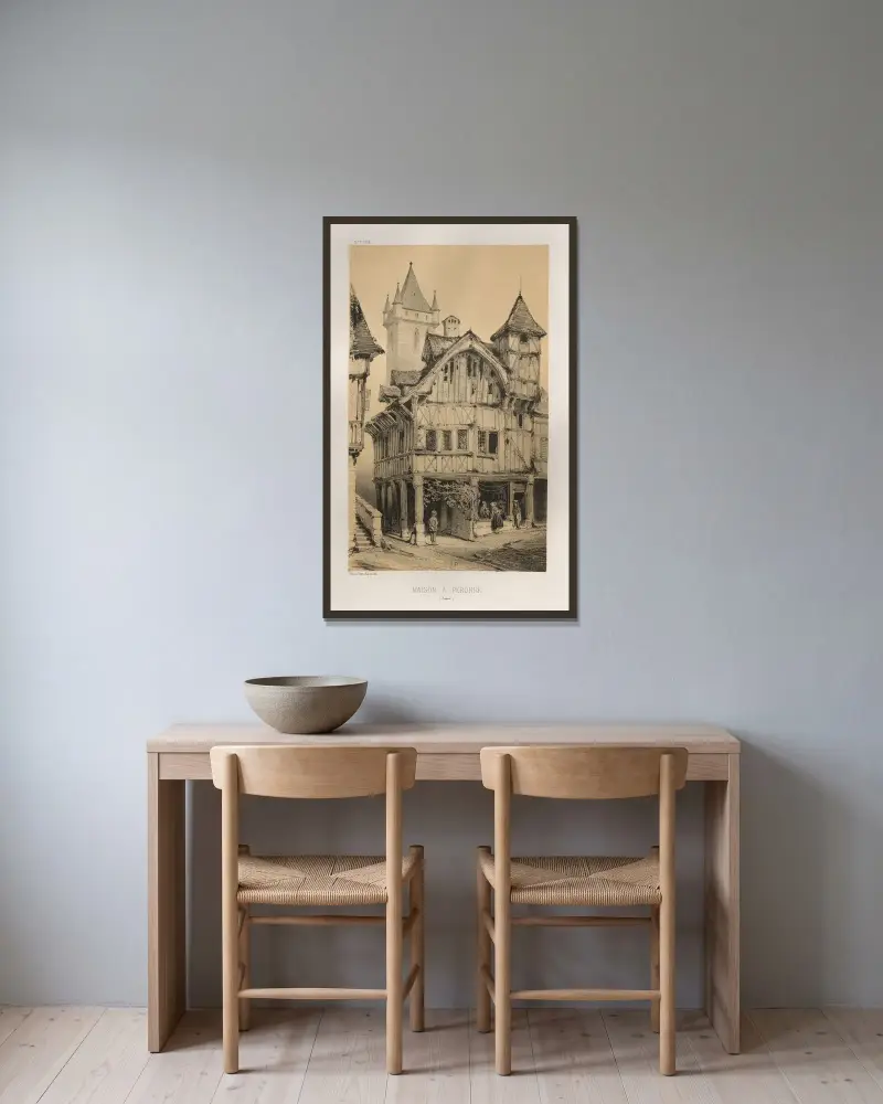 Haus in Péronne (Somme) von Victor Petit gerahmt an einer Wand