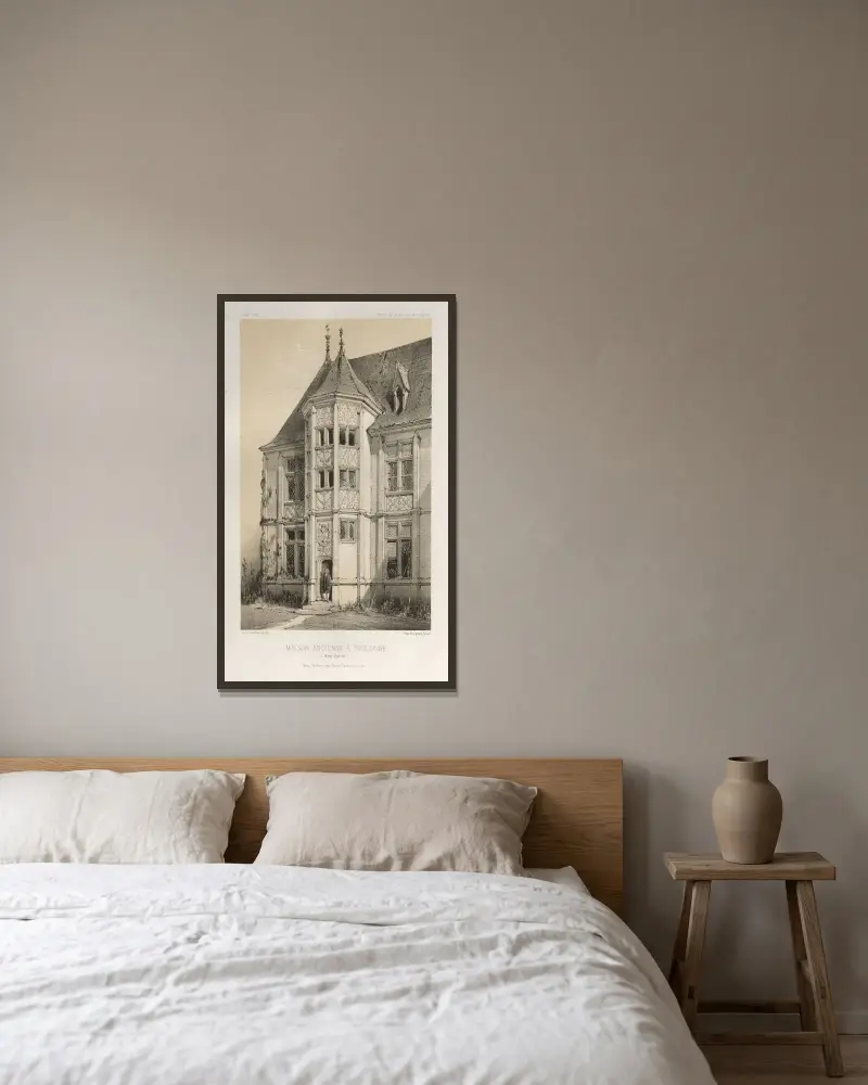 Altes Haus in Toulouse (Haute-Garonne) von Victor Petit gerahmt an einer Wand