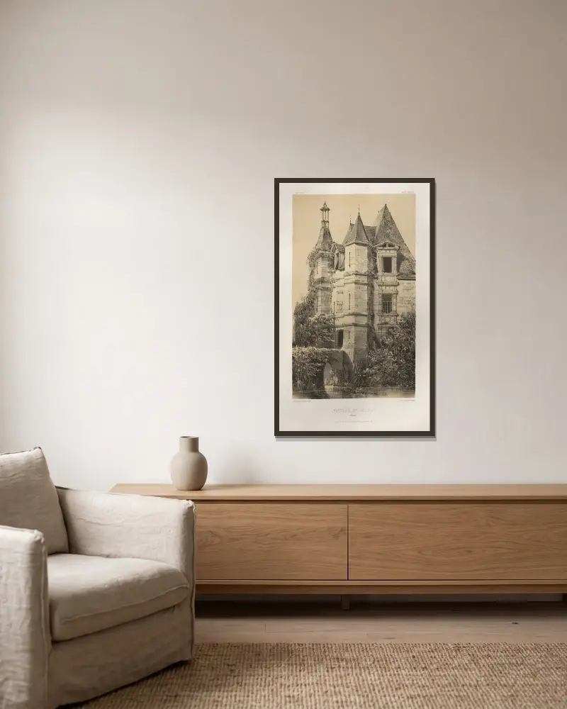 Manoir de Belvau (Corrèze) von Victor Petit gerahmt an einer Wand
