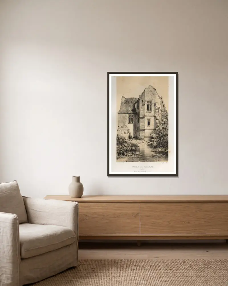 Manoir De Sousmont (Calvados) av Victor Petit inramad på en vägg