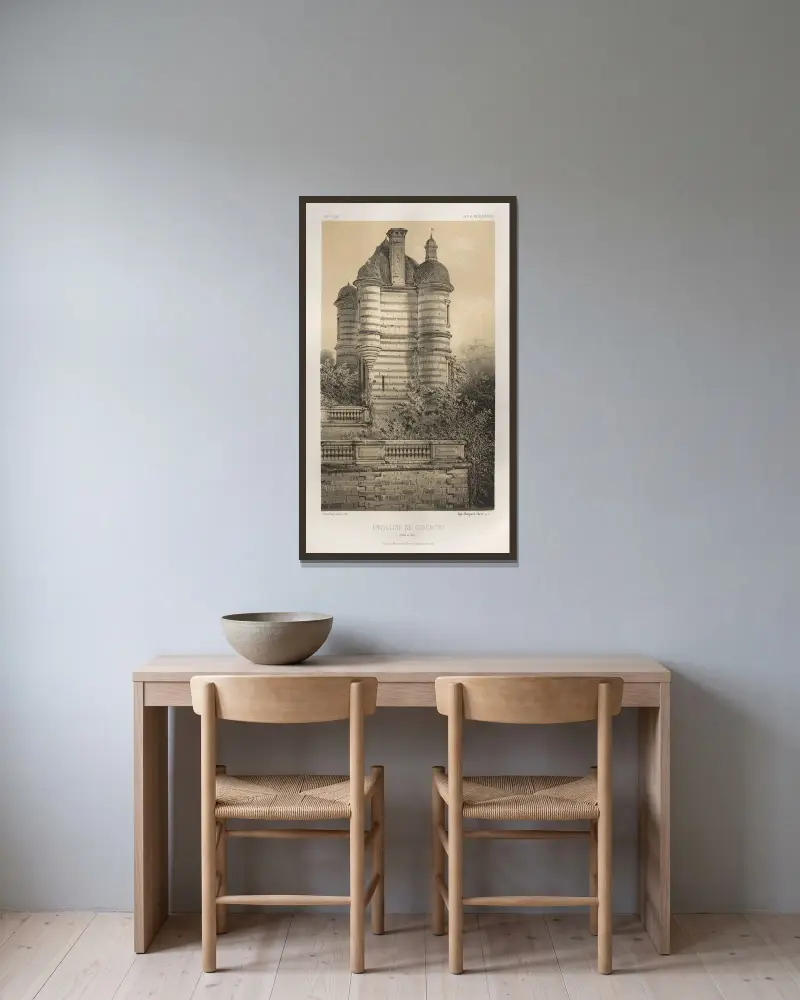 Pavillon de Chaumont (Saône-et-Loire) von Victor Petit gerahmt an einer Wand