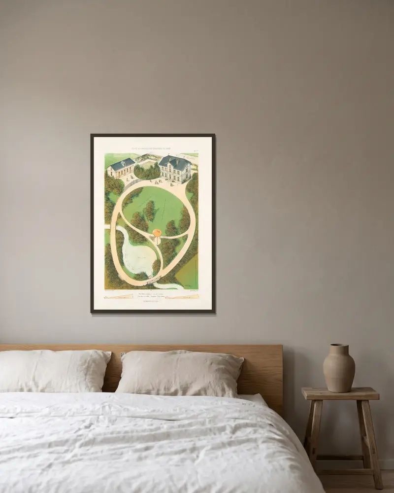 Kleine Landschaft (englischer Genremalerei) in einem Tal von Victor Petit gerahmt an einer Wand