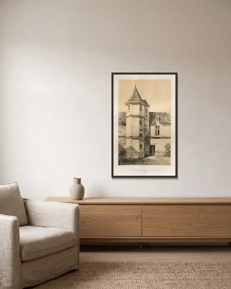 Priorat Sainte-Gaudulfe (Eure) von Victor Petit gerahmt an einer Wand