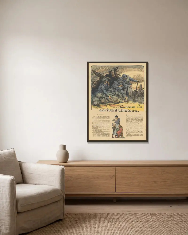 Wie sie Geschichte schreiben von Victor Prouvé gerahmt an einer Wand