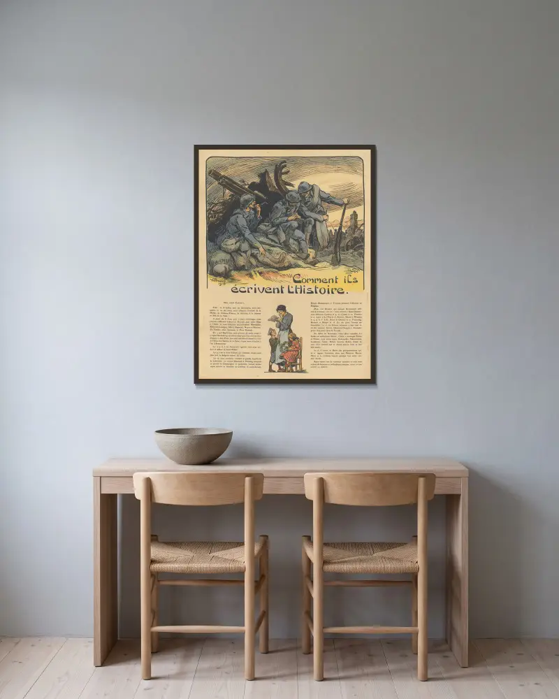 Wie sie Geschichte schreiben von Victor Prouvé gerahmt an einer Wand