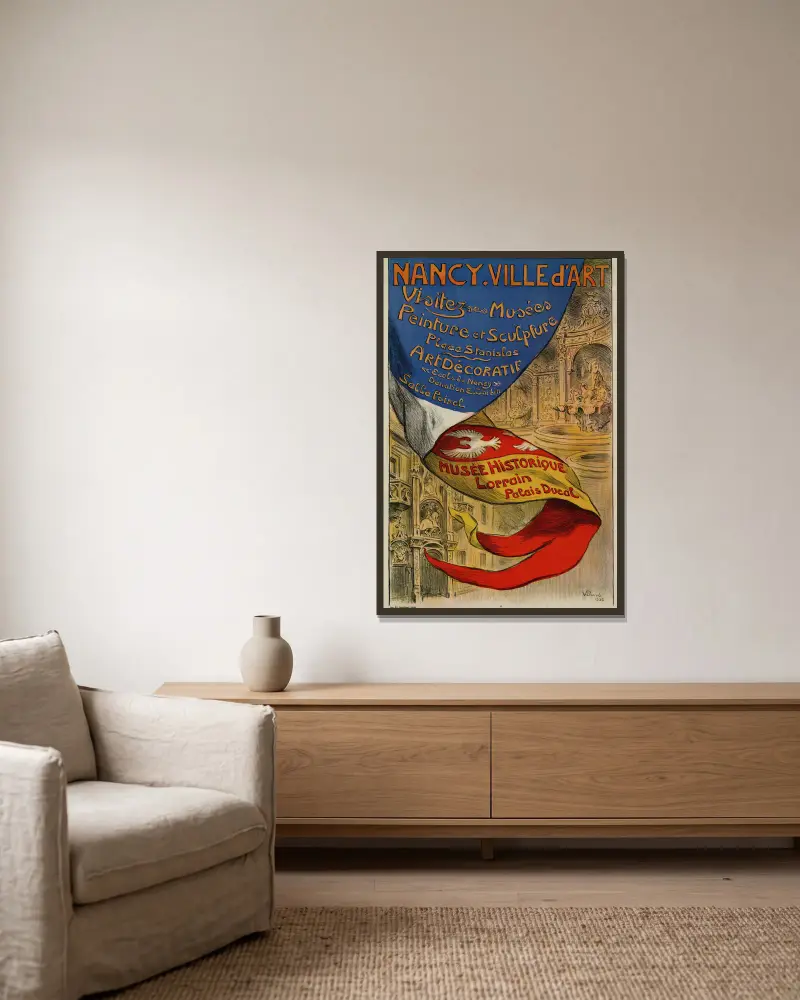 Nancy ville d’art, visitez ses musées… av Victor Prouvé inramad på en vägg