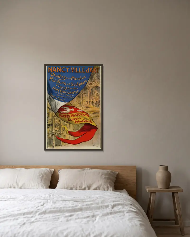 Nancy ville d’art, visitez ses musées… av Victor Prouvé inramad på en vägg