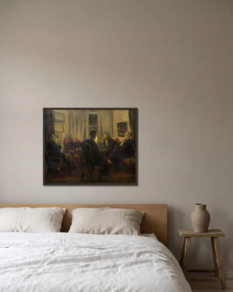 Among Artists av Viggo Johansen inramad på en vägg