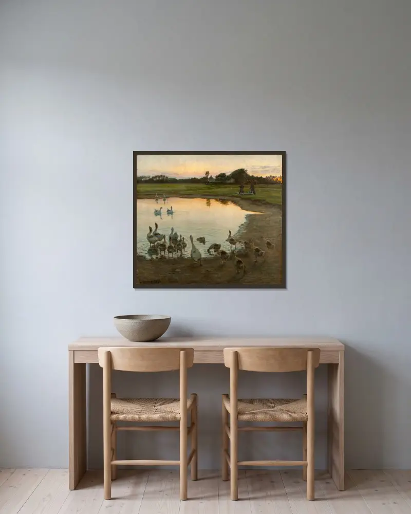 At Sunset av Viggo Johansen inramad på en vägg