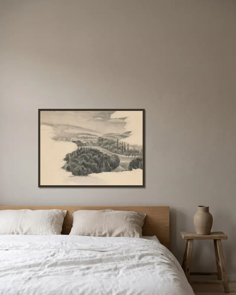 Original drawings 24 av Viking Eggeling inramad på en vägg