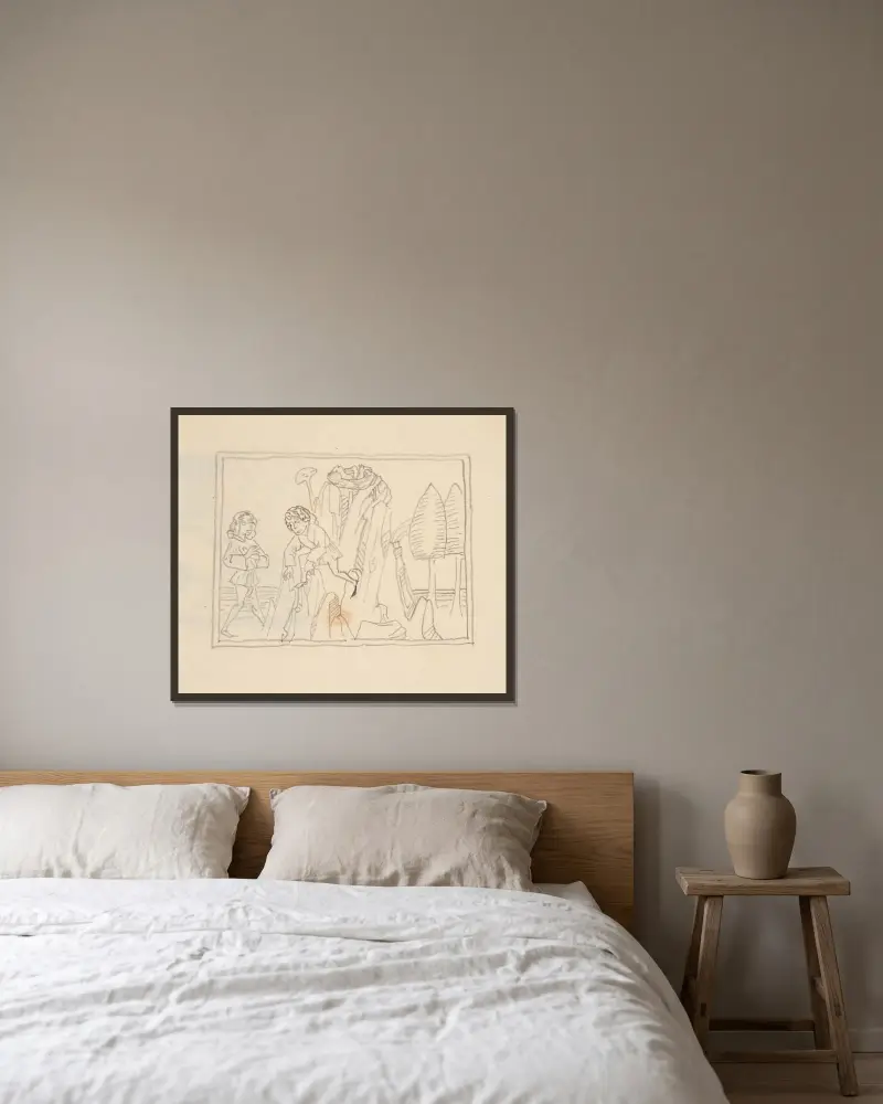 Original drawings 33 av Viking Eggeling inramad på en vägg
