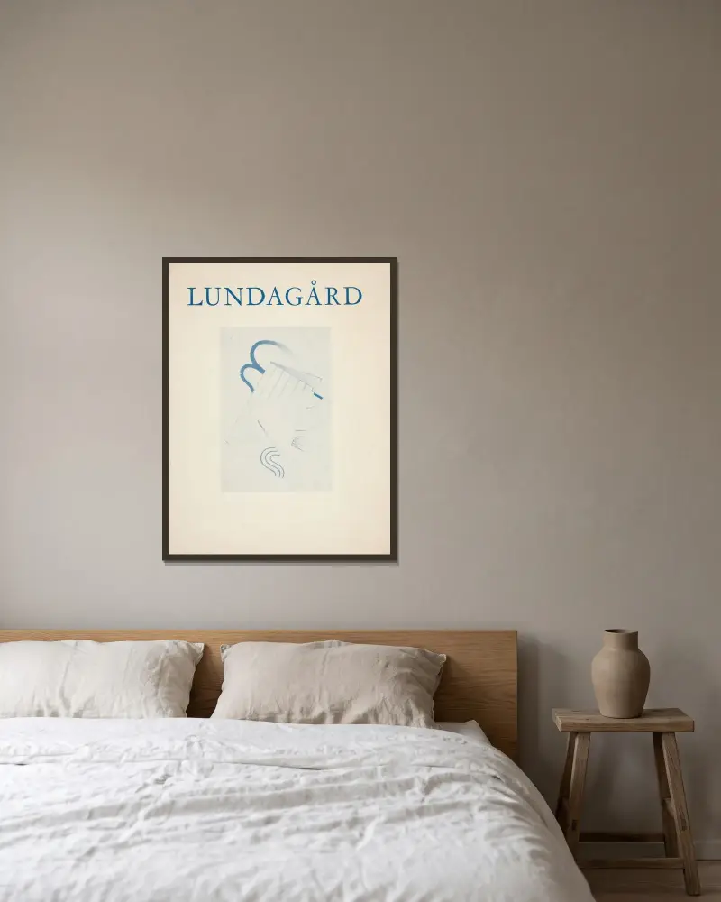 Original drawings and manuscripts by the artist, and documentary material, in Lundagard #12, issue of November 25 av Viking Eggeling inramad på en vägg