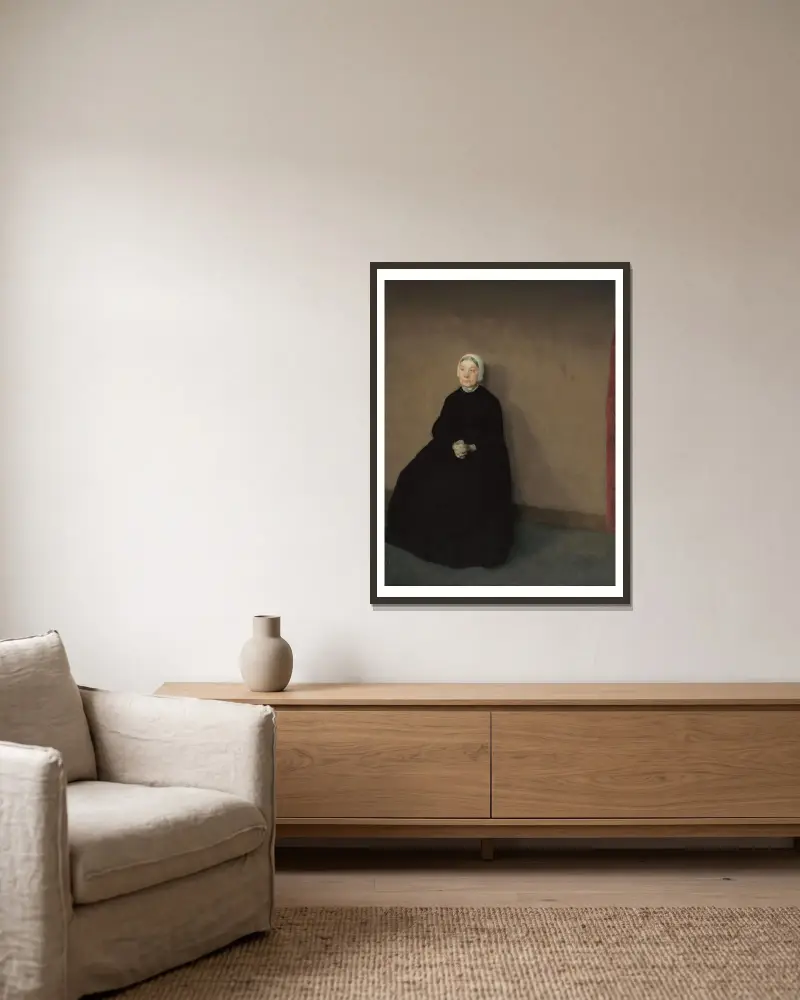 An old woman av Vilhelm Hammershøi inramad på en vägg