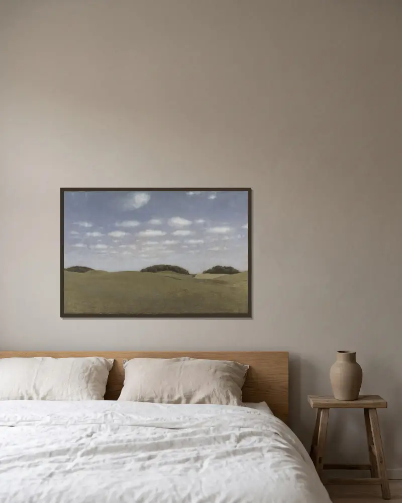 Landschaft, aus Lejre von Vilhelm Hammershøi gerahmt an einer Wand