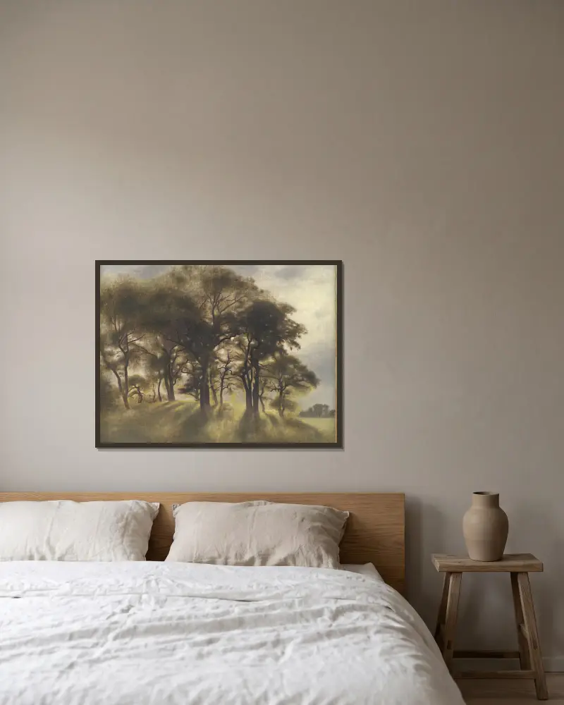 Near Fortunen, Jægersborg Deer Park, North of Copenhagen av Vilhelm Hammershøi inramad på en vägg