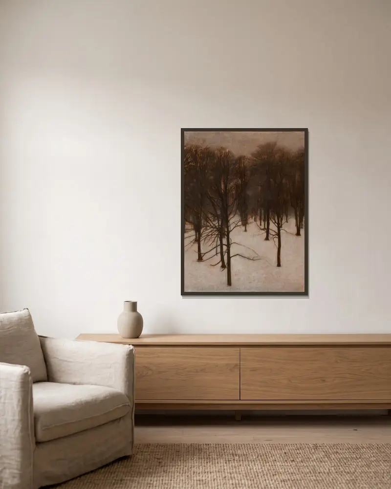 Søndermarken Park in winter av Vilhelm Hammershøi inramad på en vägg
