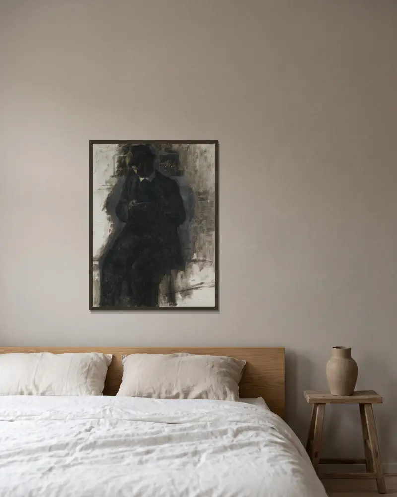 Studie für den Münzsammler von Vilhelm Hammershøi gerahmt an einer Wand