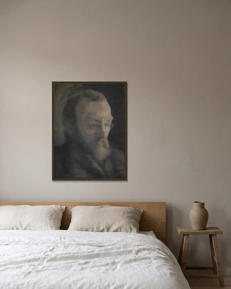 Konsthistorikern Karl Madsen, senare direktör för Statens Museum for Kunst av Vilhelm Hammershøi inramad på en vägg
