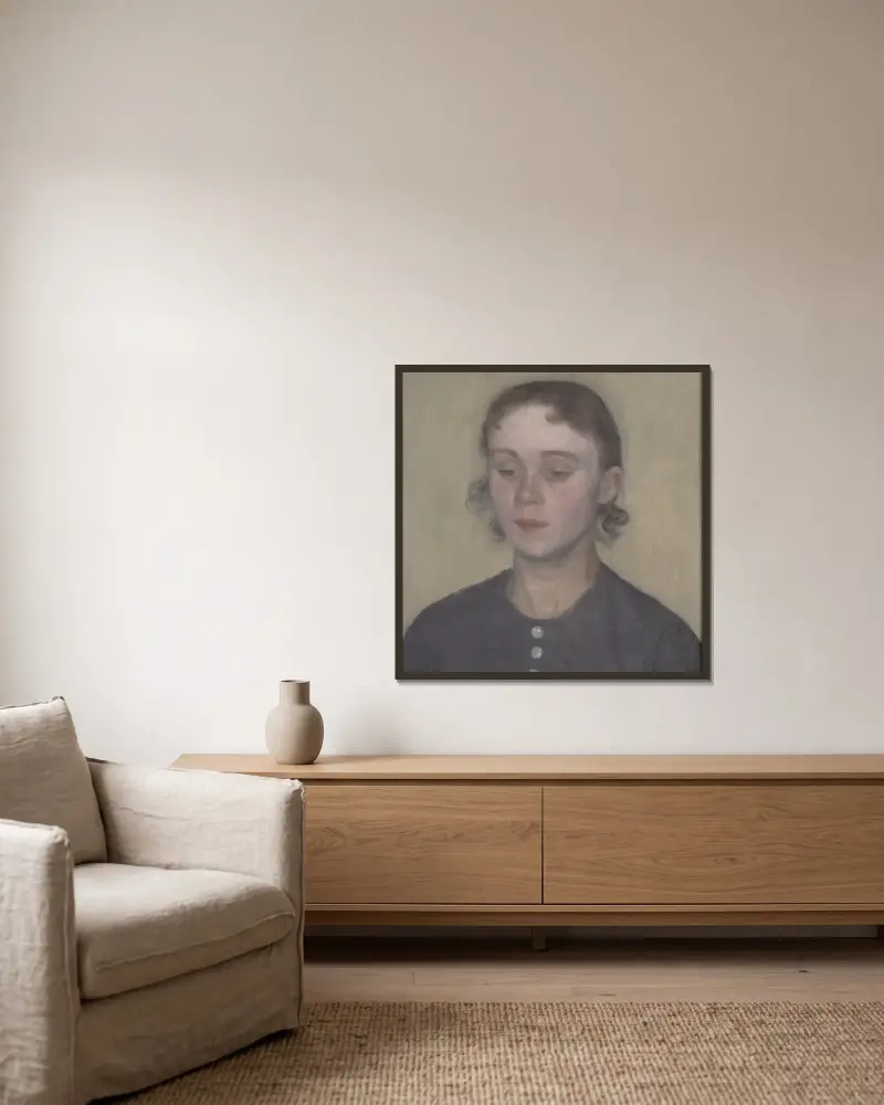 The Artist’s Wife, Ida Hammershøi, née Ilsted av Vilhelm Hammershøi inramad på en vägg