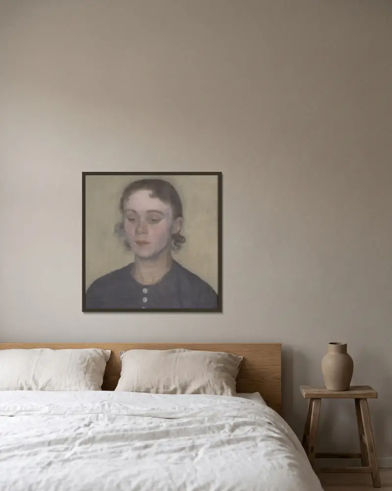 The Artist’s Wife, Ida Hammershøi, née Ilsted av Vilhelm Hammershøi inramad på en vägg