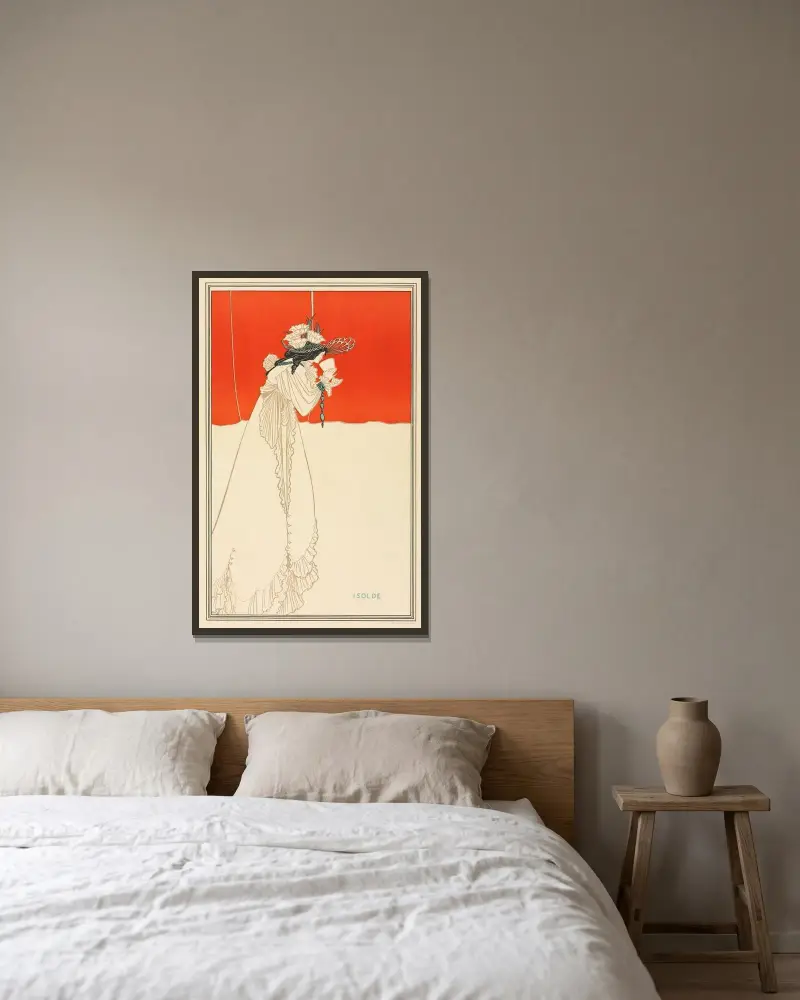 Isolde von Aubrey Vincent Beardsley gerahmt an einer Wand