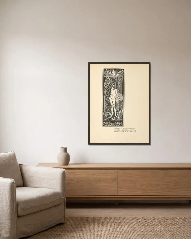 Perseus, Aubrey Vincent Beardsley v rámu na stěně