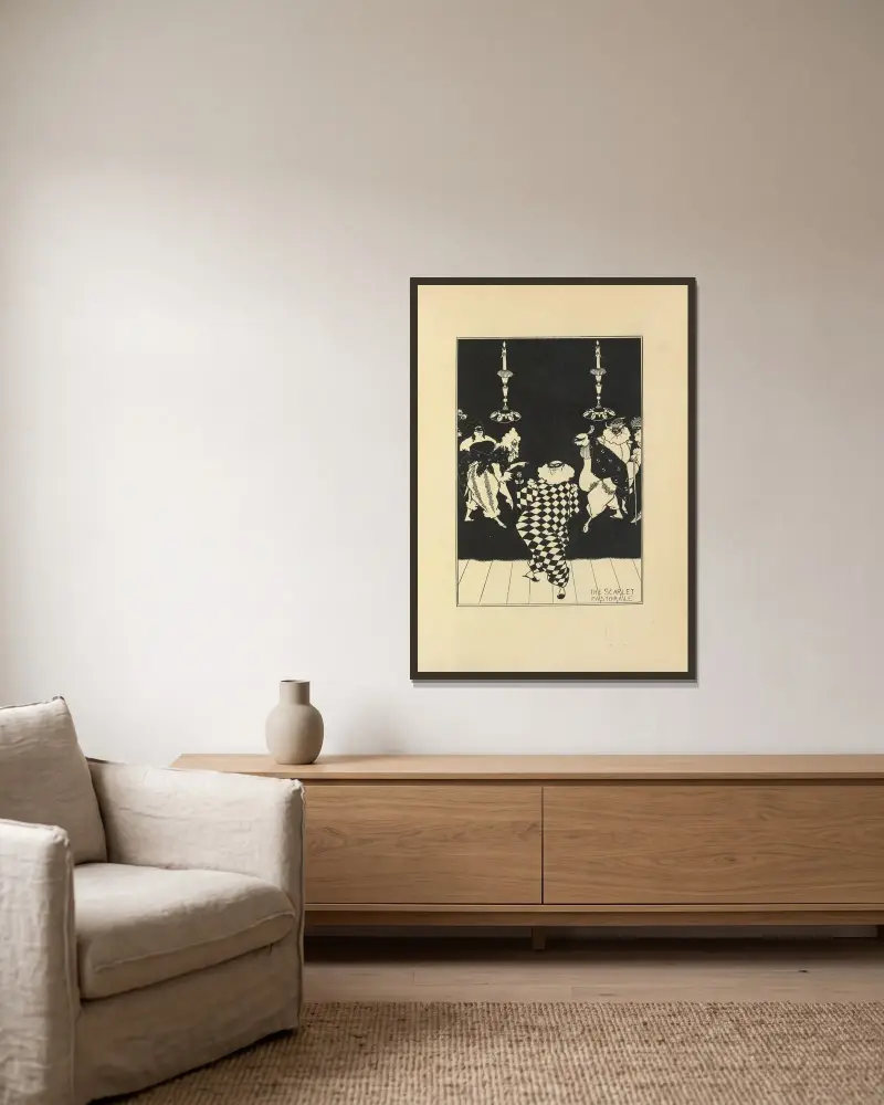Szkarłatna pastoralna, Aubrey Vincent Beardsley w ramie na ścianie