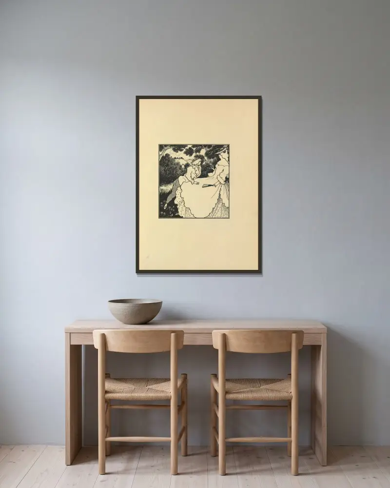 Tři hudebníci, Aubrey Vincent Beardsley v rámu na stěně