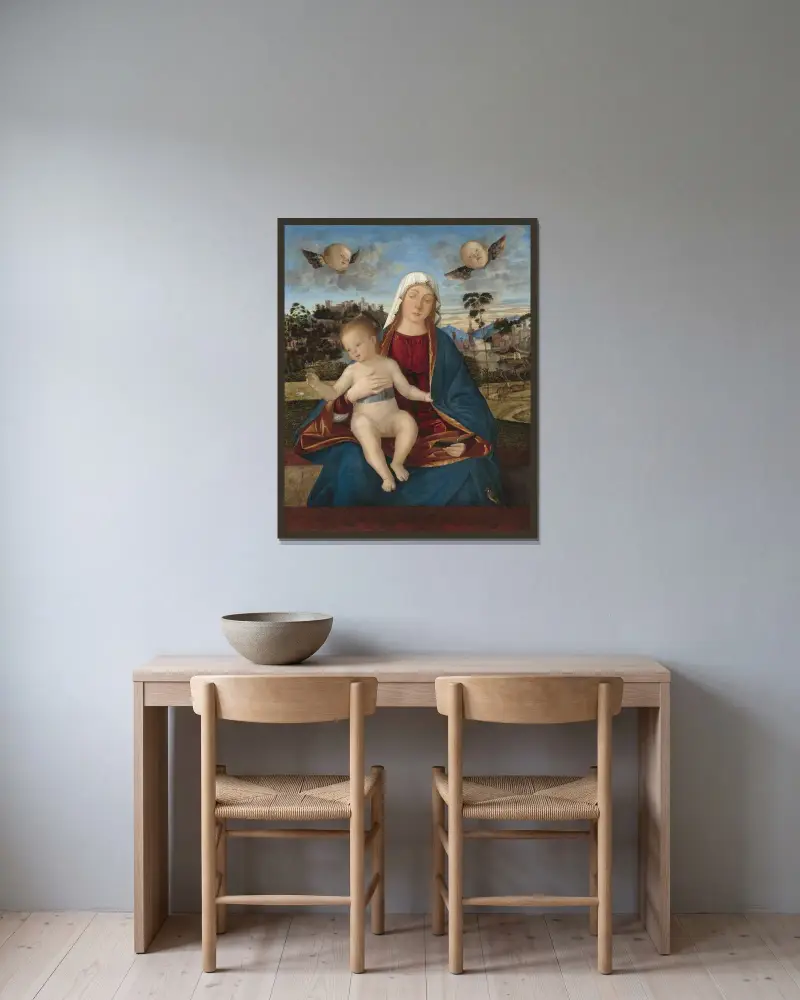 Madonna and Child av Vittore Carpaccio inramad på en vägg