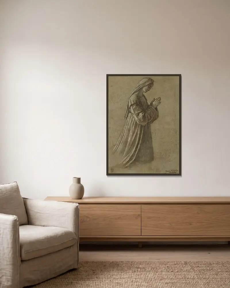 Study of the Virgin av Vittore Carpaccio inramad på en vägg