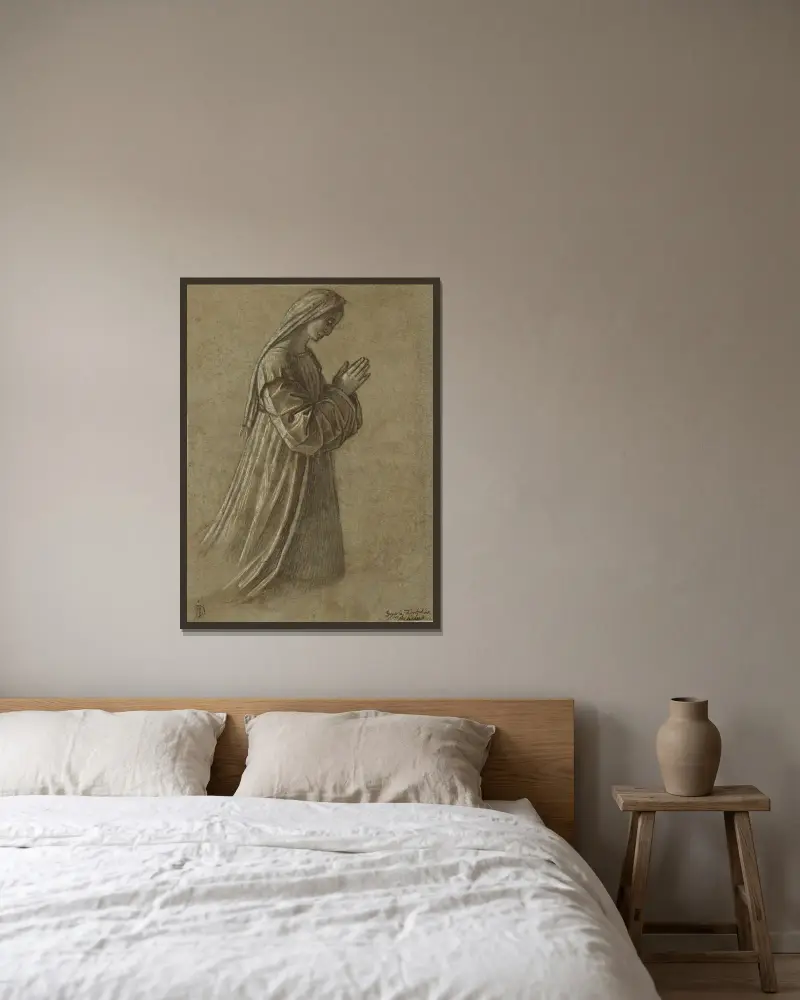 Study of the Virgin av Vittore Carpaccio inramad på en vägg