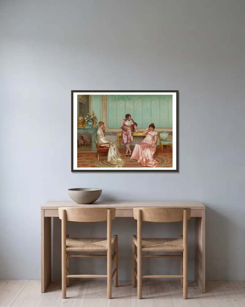 A Humorous Tale av Vittorio Reggianini inramad på en vägg