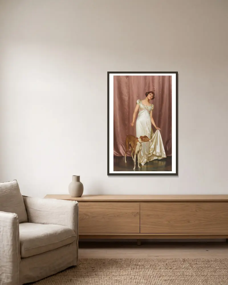 An Elegant Lady av Vittorio Reggianini inramad på en vägg