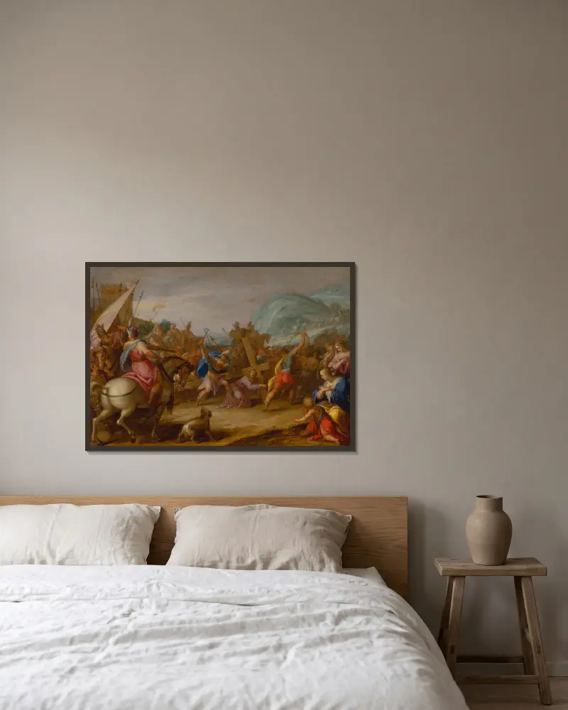Kreuztragung von Hans von Aachen gerahmt an einer Wand