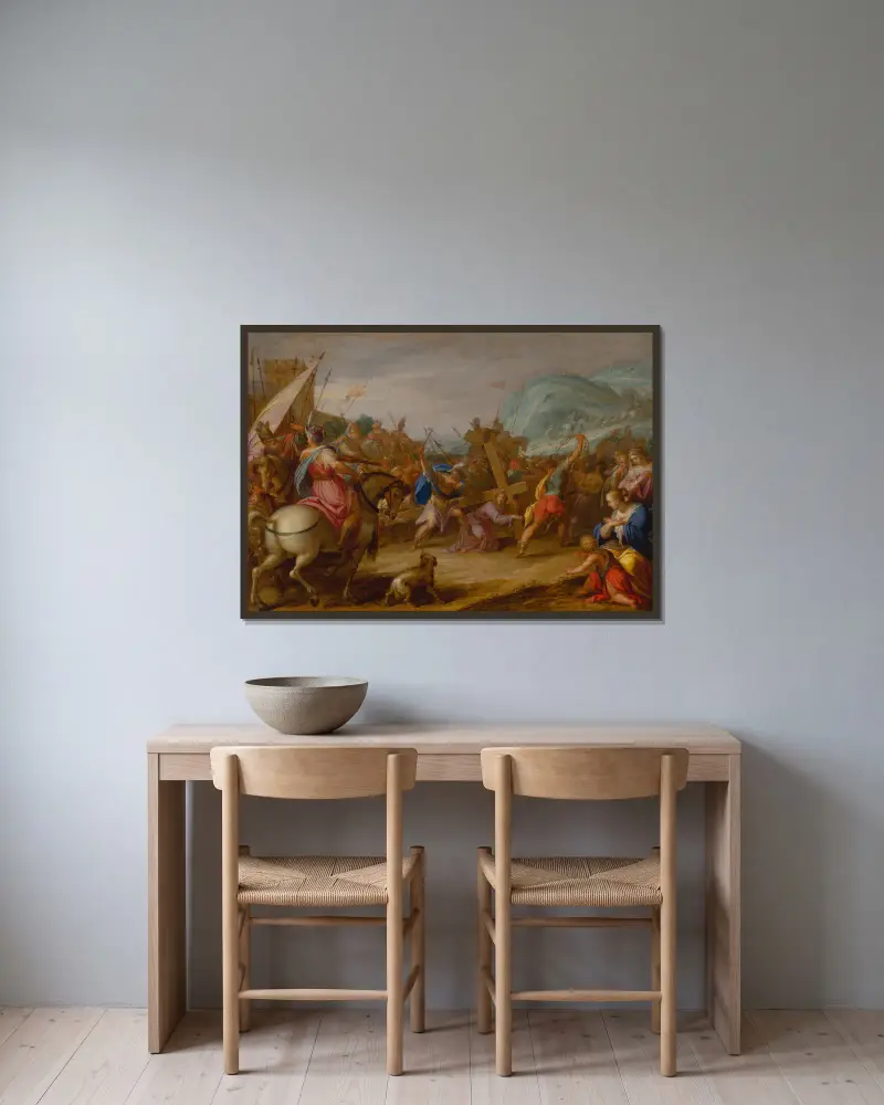 Kreuztragung von Hans von Aachen gerahmt an einer Wand