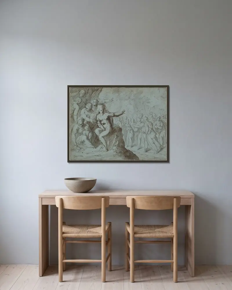 Scena mitologiczna, Hans von Aachen w ramie na ścianie