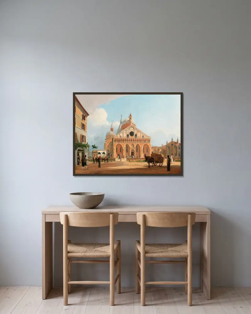 A view of the Basilica of Saint Anthony in Padua av Rudolf von Alt inramad på en vägg