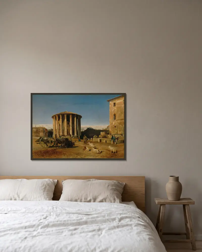 Der Vestatempel in Rom von Rudolf von Alt gerahmt an einer Wand