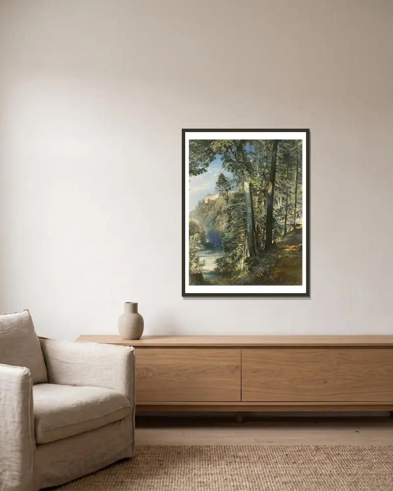 Schloss Grätz bei Troppau von Rudolf von Alt gerahmt an einer Wand
