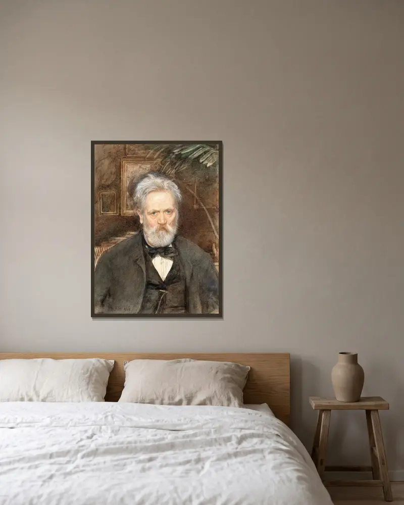 Selbstporträt von Rudolf von Alt gerahmt an einer Wand