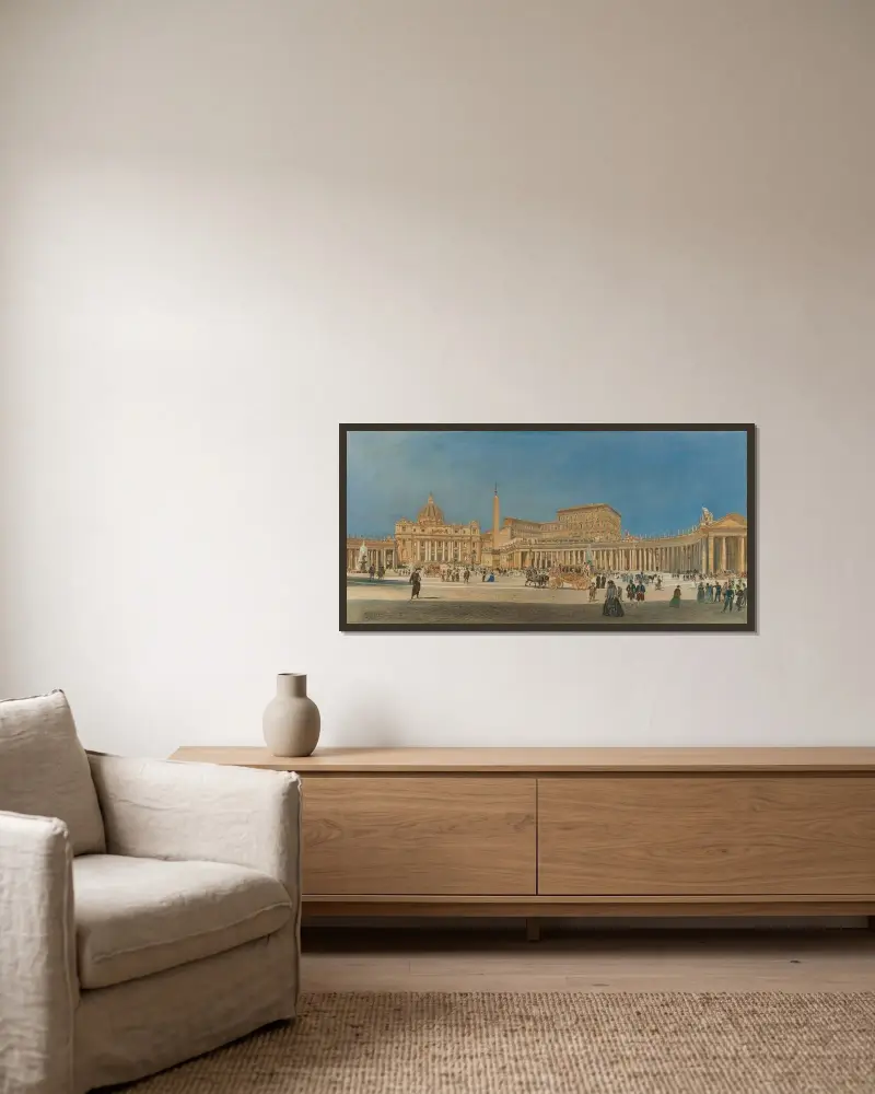 Petersplatz, Rom von Rudolf von Alt gerahmt an einer Wand